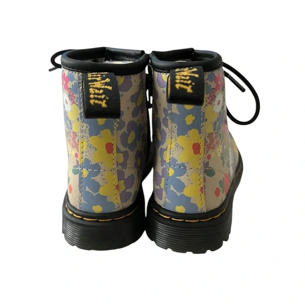 NWOB Dr. Martens Youth Pascal Floral Mashup Backband Boots c8